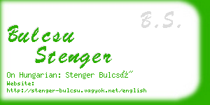 bulcsu stenger business card